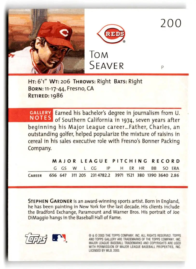 2003 Topps Gallery #200 Tom Seaver - Baseball Card Single
