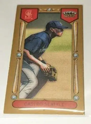 Baseball card from 2003 Topps T205 Sovereign Green series featuring Ismael Castro