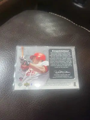 Baseball card from 2003 UD Classic Portraits Classic Stitches Troy Glaus Angels