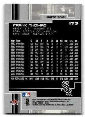2003 Ultra #173 Frank Thomas - Baseball Card Single