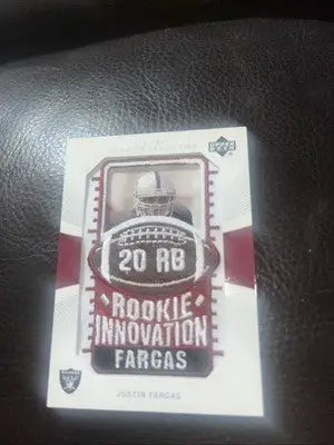 Justin Fargas rookie innovation card from 2003 Upper Deck Patch Collection