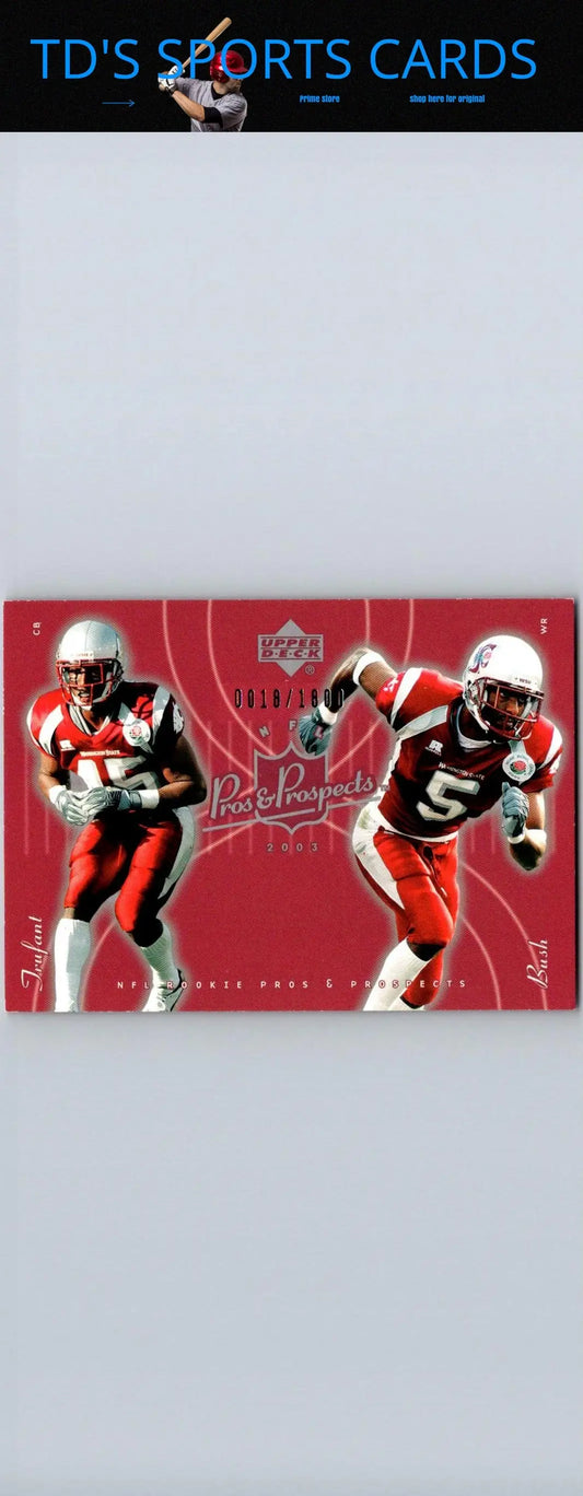 Football trading card featuring Mike Bush and Marcus Trufant from Upper Deck Pros