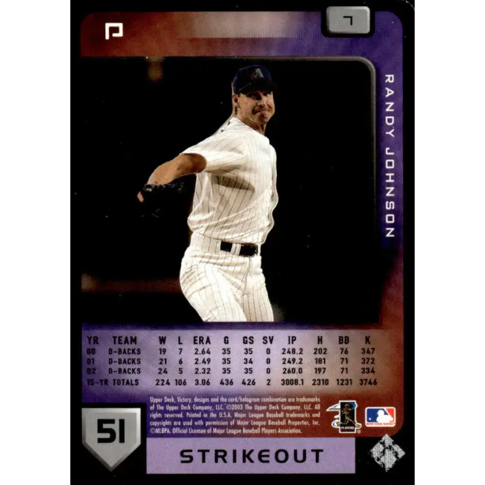 2003 Upper Deck Victory #7 Randy Johnson NM-MT Arizona Diamondbacks Baseball Card - Baseball Card Single