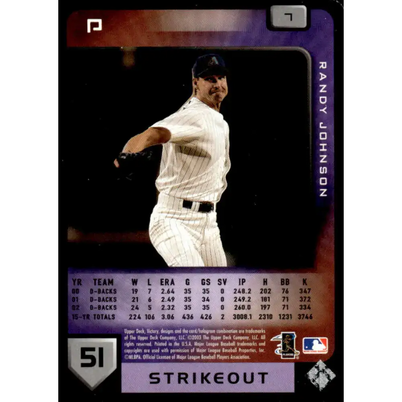 2003 Upper Deck Victory #7 Randy Johnson NM-MT Arizona Diamondbacks Baseball Card - Baseball Card Single
