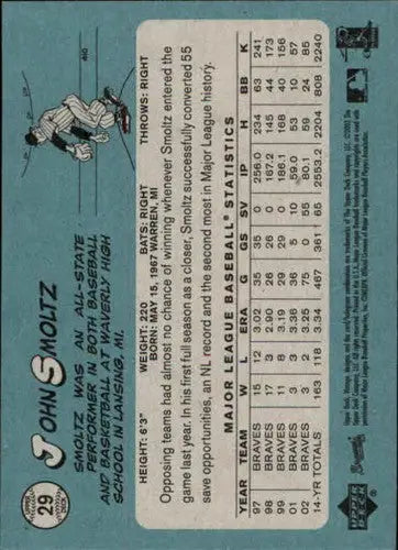 2003 Upper Deck Vintage #29 John Smoltz NM-MT Braves - Baseball Card Single