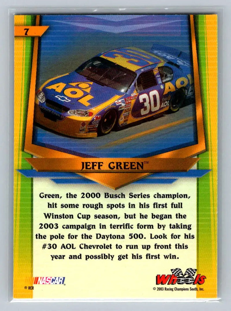 2003 Wheels American Thunder #7 Jeff Green Richard Childress Racing - Racing Card Single