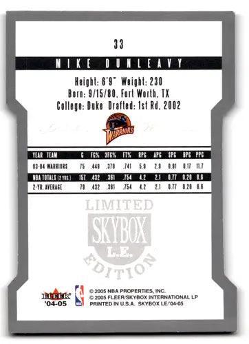 2004-05 SkyBox LE #33 Mike Dunleavy EX/NM Warriors ID:67340 - Basketball Card Single