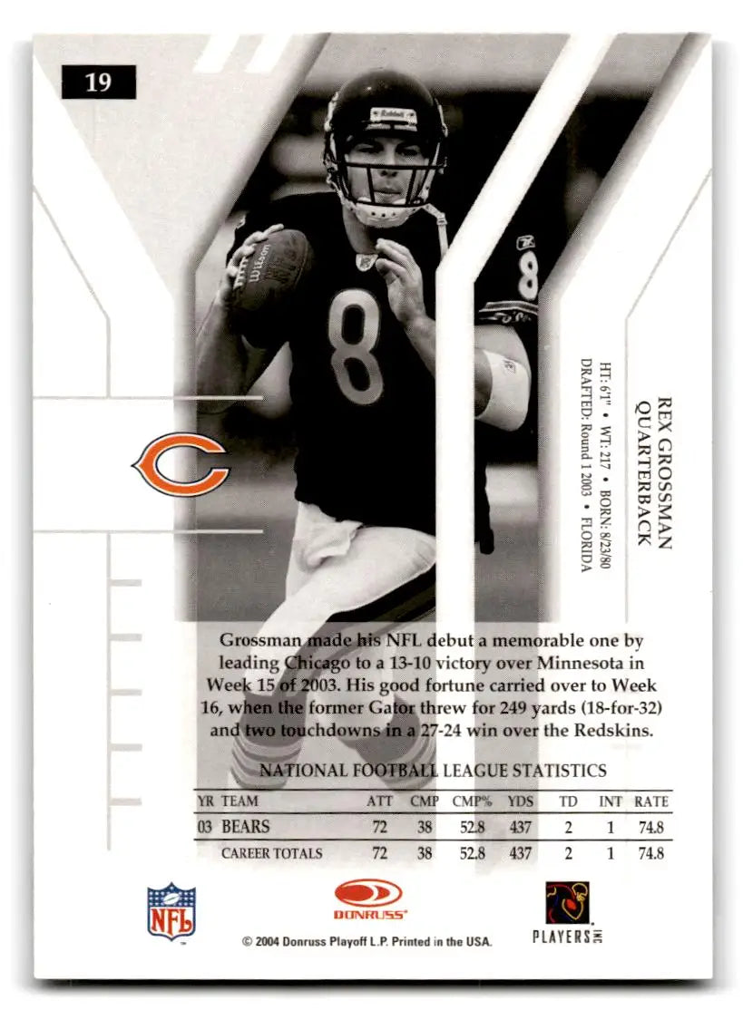 2004 Donruss Elite #19 Rex Grossman - Football Card Single