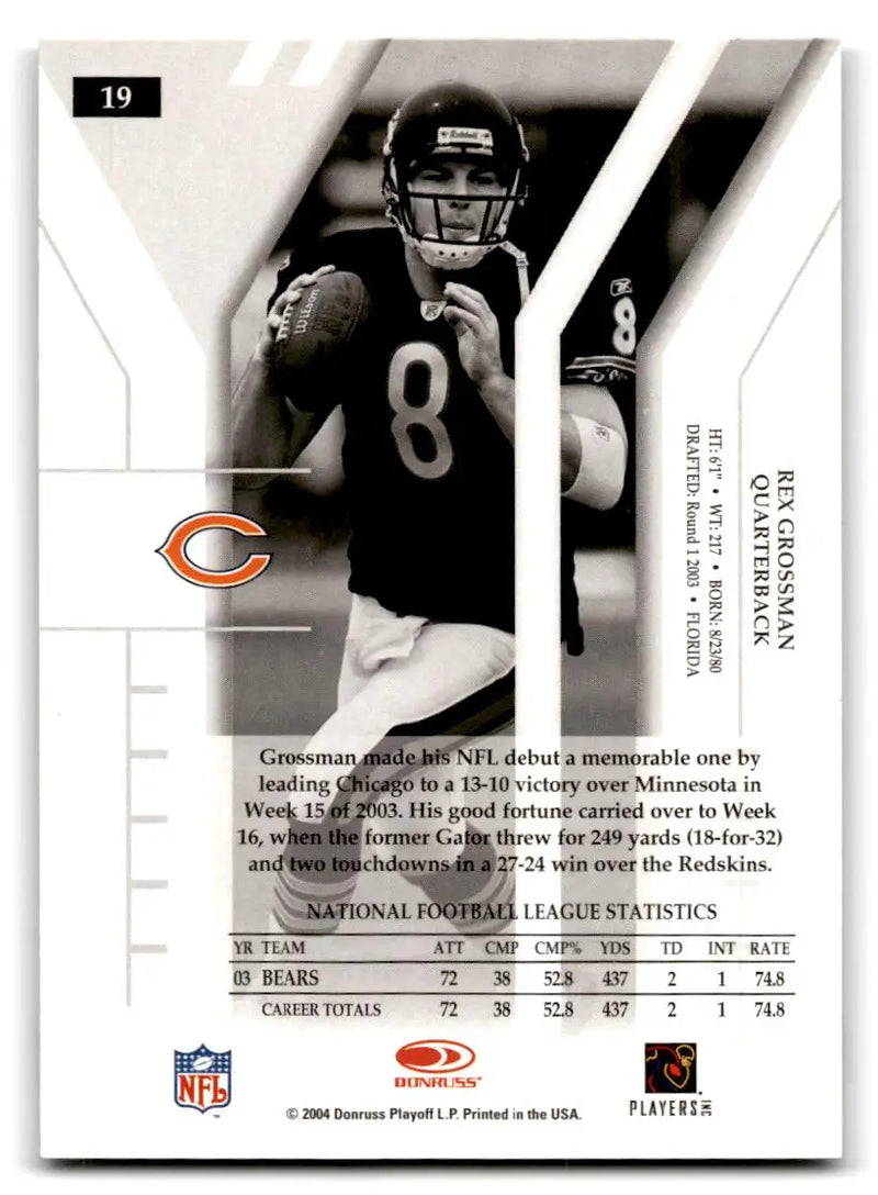 2004 Donruss Elite #19 Rex Grossman - Football Card Single