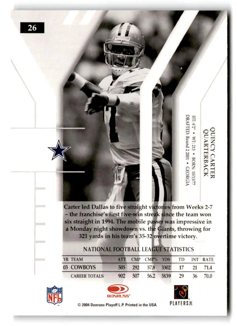 2004 Donruss Elite #26 Quincy Carter - Football Card Single