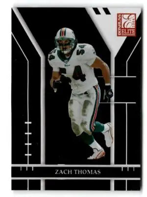 Football trading card of Zach Thomas from 2004 Donruss Elite series