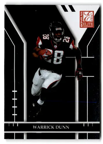 Warrick Dunn football card with original gloss from 2004 Donruss Elite Falcons series