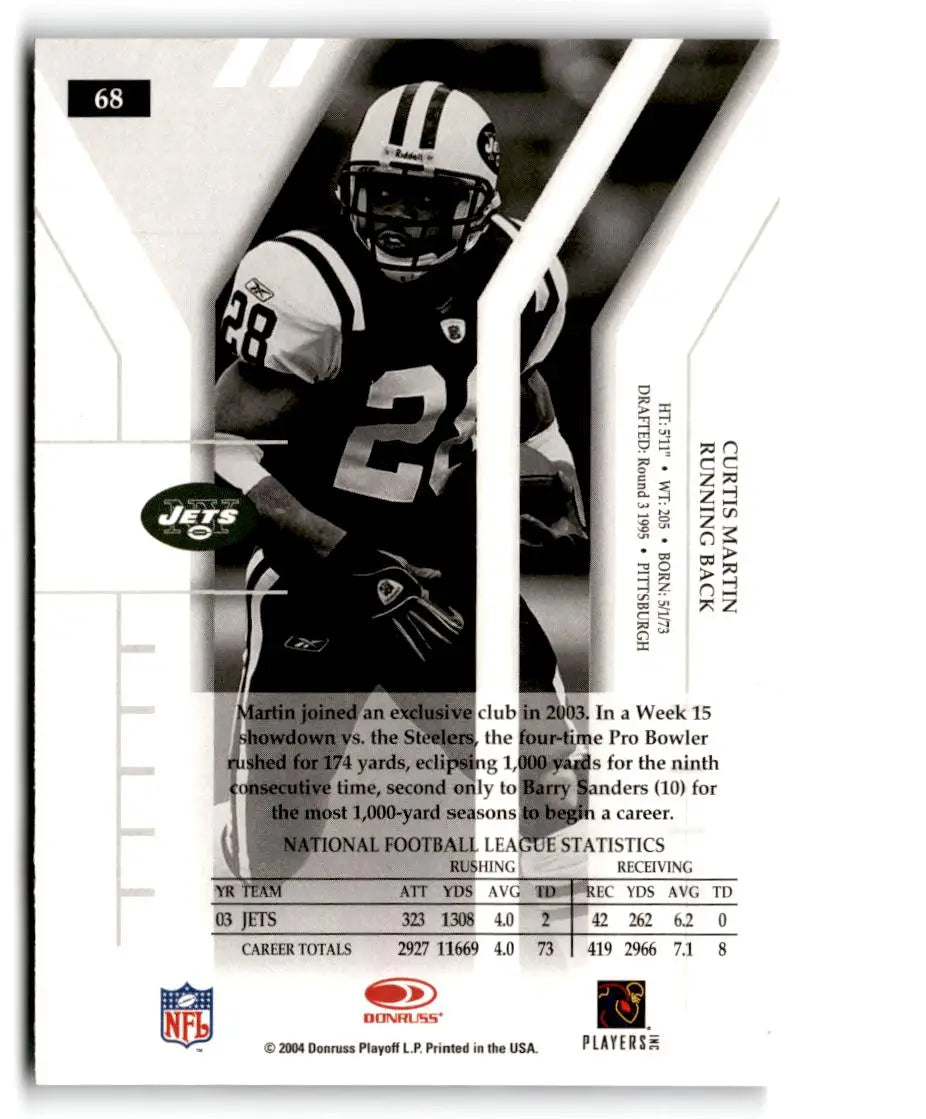 2004 Donruss Elite #68 Curtis Martin - Football Card Single