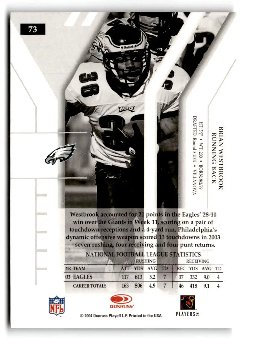 2004 Donruss Elite #73 Brian Westbrook - Football Card Single