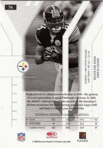 Black and white Hines Ward Donruss Elite football trading card with original gloss