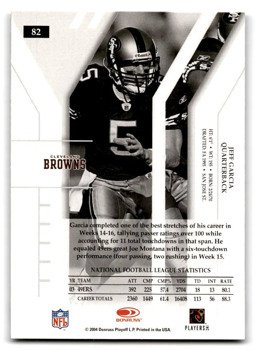 2004 Donruss Elite #82 Jeff Garcia - Football Card Single