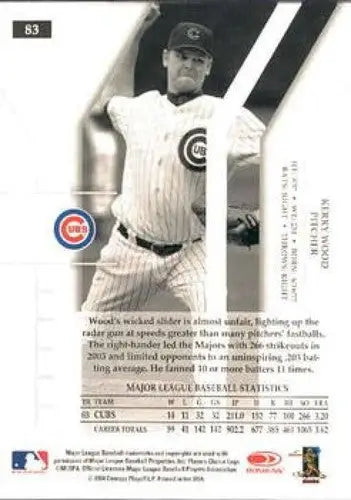 Original gloss Donruss Elite Kerry Wood baseball card from 2004 Donruss Elite series