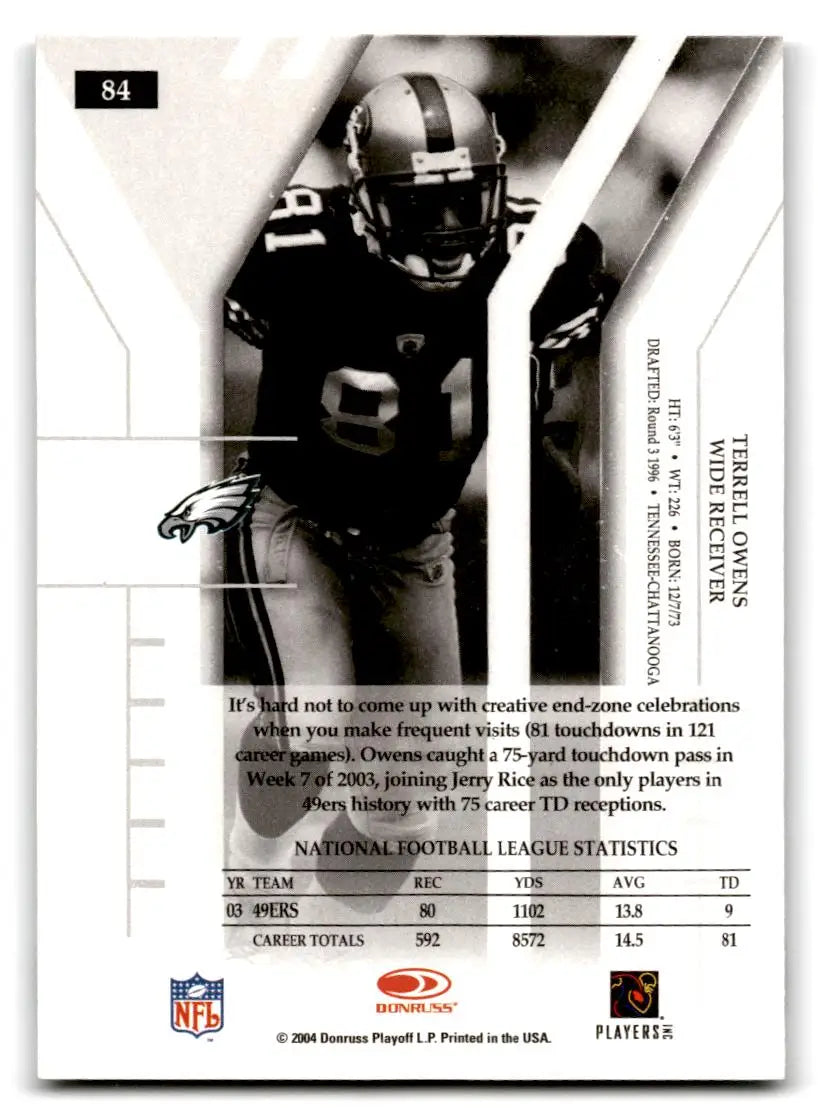 2004 Donruss Elite #84 Terrell Owens - Football Card Single