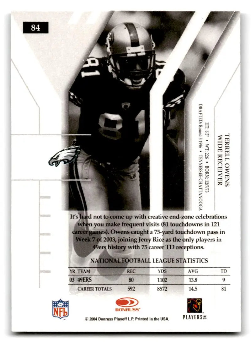2004 Donruss Elite #84 Terrell Owens - Football Card Single