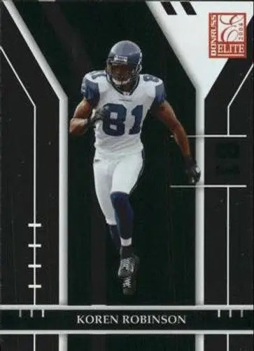 Original gloss Donruss Elite football card featuring Koren Robinson in a white Seahawks jersey