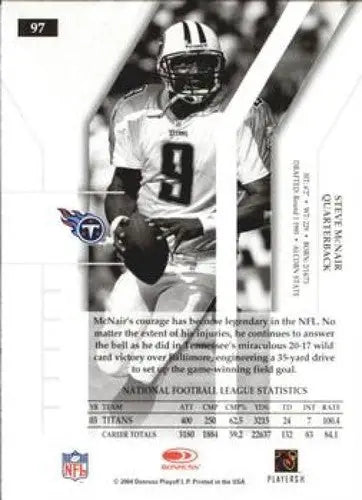 Vintage Donruss Elite football trading card featuring Steve McNair with original gloss