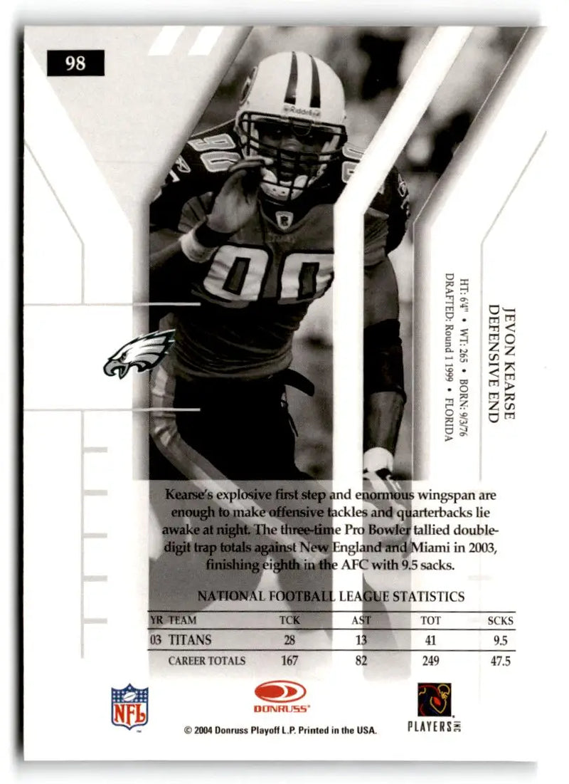 2004 Donruss Elite #98 Jevon Kearse - Football Card Single