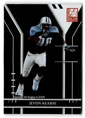 Football trading card of Jevon Kearse from Donruss Elite showcasing a dynamic play