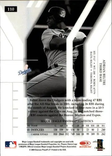 2004 Donruss Elite Extra Edition #110 Adrian Beltre NM-MT Dodgers - Baseball Card Single