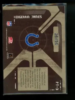 2004 Donruss Elite Prime Targets Edgerrin James #PT-3 Jersey Patch 26/50 - Football Card Single