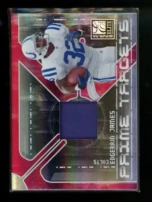 2004 Donruss Elite Prime Targets Edgerrin James #PT-3 Jersey Patch 26/50 - Football Card Single