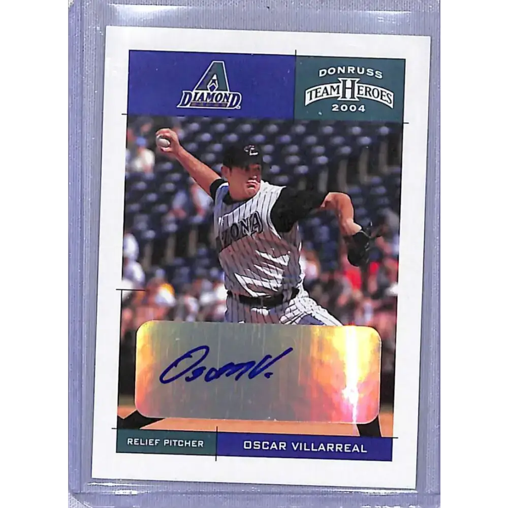 2004 Donruss Team Heroes #19 Oscar Villarreal Autographs NM-MT Baseball Card - Baseball Card Single