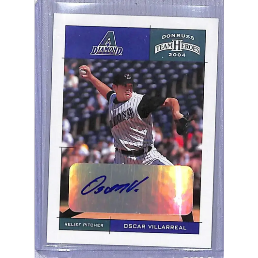 2004 Donruss Team Heroes #19 Oscar Villarreal Autographs NM-MT Baseball Card - Baseball Card Single