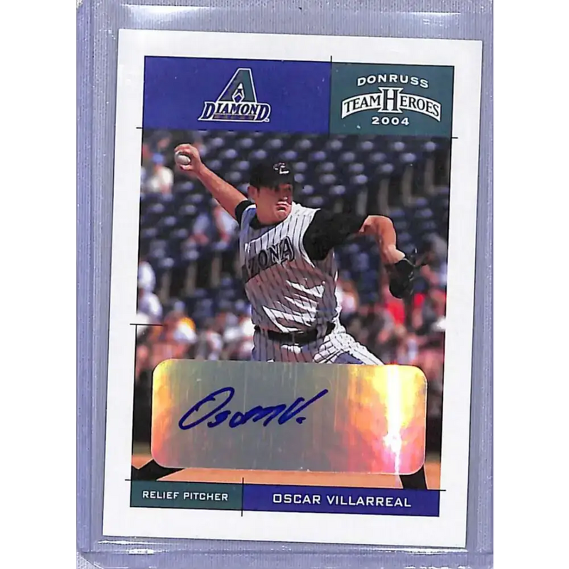 2004 Donruss Team Heroes #19 Oscar Villarreal Autographs NM-MT Baseball Card - Baseball Card Single