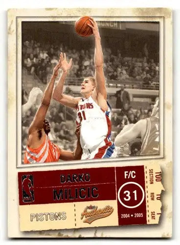 2004 Fleer Authentix #35 Darko Milicic Detroit Pistons Basketball Ca ID:58780 - Basketball Card Single