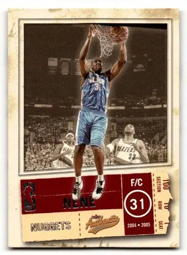 2004 Fleer Authentix #46 Nene Denver Nuggets Basketball Cards EX/NM ID:58797 - Basketball Card Single