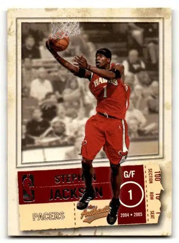 2004 Fleer Authentix #56 Stephen Jackson Indiana Pacers Basketball C ID:58770 - Basketball Card Single