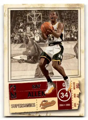 2004 Fleer Authentix #75 Ray Allen Seattle SuperSonics Basketball Ca ID:58785 - Basketball Card Single
