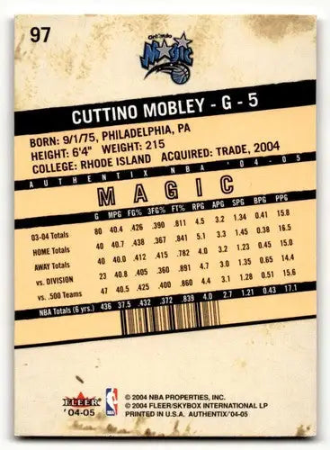 2004 Fleer Authentix #97 Cuttino Mobley Orlando Magic Basketball Car ID:58788 - Basketball Card Single