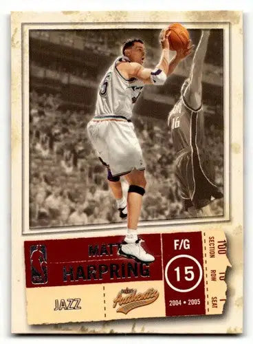 2004 Fleer Authentix #99 Matt Harpring Utah Jazz Basketball Cards EX ID:58763 - Basketball Card Single