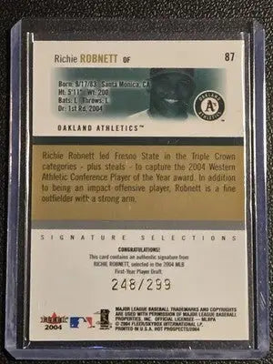 2004 Fleer Hot Prospects Draft Edition #87 Richie Robnett #/299 - Baseball Card Single