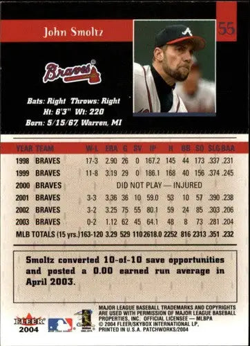 2004 Fleer Patchworks #55 John Smoltz NM-MT Braves - Baseball Card Single