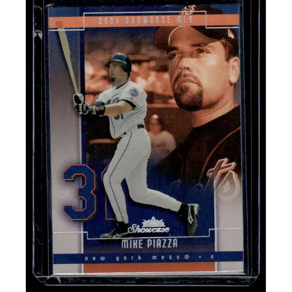 2004 Fleer Showcase #77 Mike Piazza EX/NM New York Mets Baseball Card - Baseball Card Single
