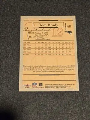 2004 Fleer Sweet Sigs #60 Tom Brady - Football Card Single