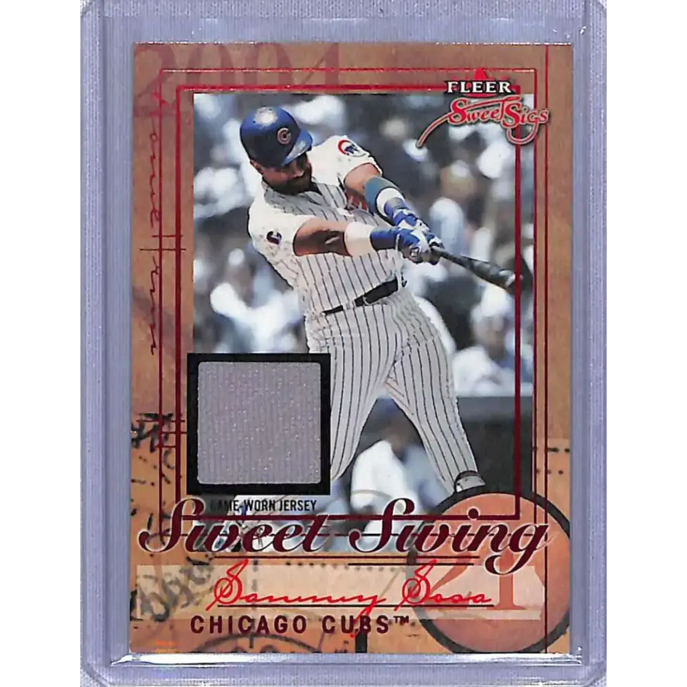 2004 Fleer Sweet Sigs #SS/SS Sammy Sosa Sweet Swing Jersey Red #/200 NM-MT Baseball Card - Baseball Card Single