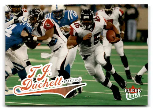 T.J. Duckett football card with original gloss from Fleer Ultra Falcons NM-MT