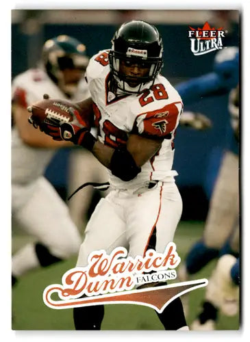 Original gloss Warrick Dunn football card from Fleer Ultra 2004 Falcons series
