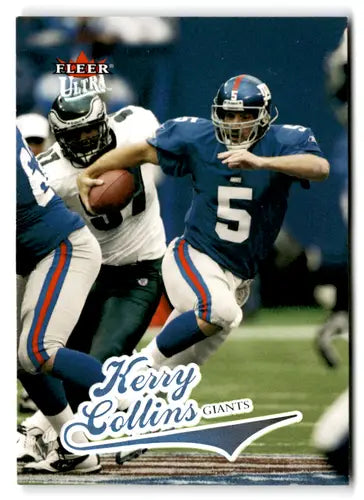 Original gloss Fleer Ultra Kerry Collins football card from 2004 NY Giants