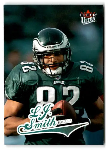 Vintage Fleer Ultra L.J. Smith Eagles football trading card with original gloss