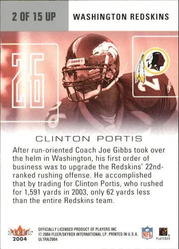 2004 Fleer Ultra Performers #2UP Clinton Portis NM-MT Redskins - Football Card Single