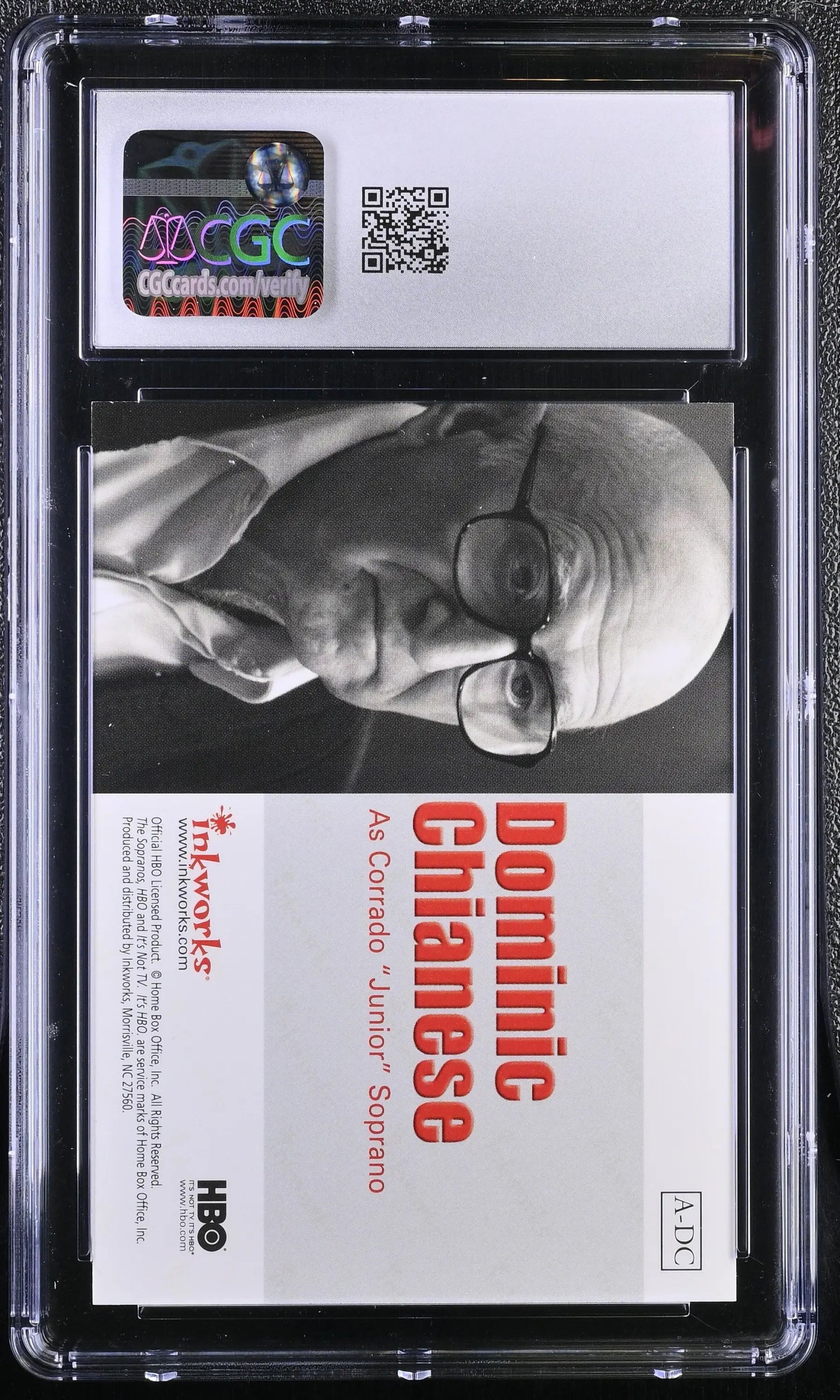 2004 Inkworks Sopranos A-DC Dominic Chianese Autograph Card CGC 9 Mint - Non-Sports Card Single